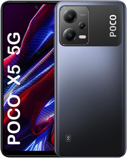 Xiaomi Poco X5 5G + 4G Volte Global Unlocked 128GB + 6GB GSM 6.67" 48 mp Triple Camera (ONLY Tmobile Mint Tello USA Market) + (Car Fast Car 51W Charger Bundle) (Black) 