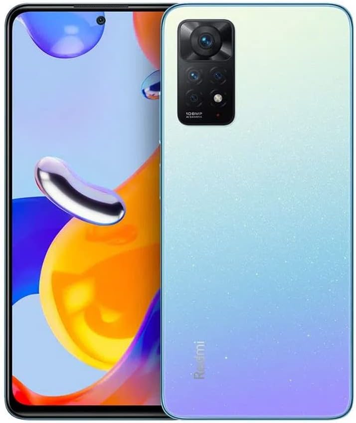 Xiaomi Redmi Note 11 Pro 4G Volte 128GB + 6GB Factory Unlocked 6.67" 108MP Camera Night Mode (Not Verizon Sprint Boost Cricket Metro At&T) + (w/Fast Car Charger Bundle) (Star Blue)