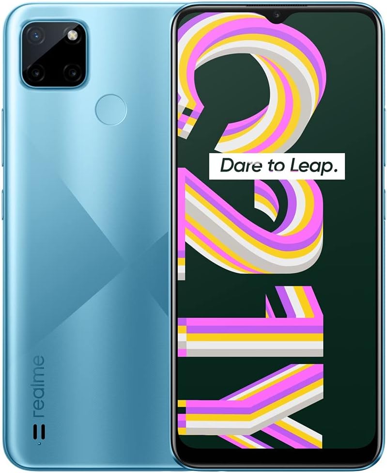 Realme C21Y (64GB, 4GB) 6.5" HD+, All Day Battery, Instant Finger Print, Dual SIM GSM Unlocked Global 4G LTE (T-Mobile, Metro, Global) International Model RMX3261(w/Fast Car Charger, Blue) 