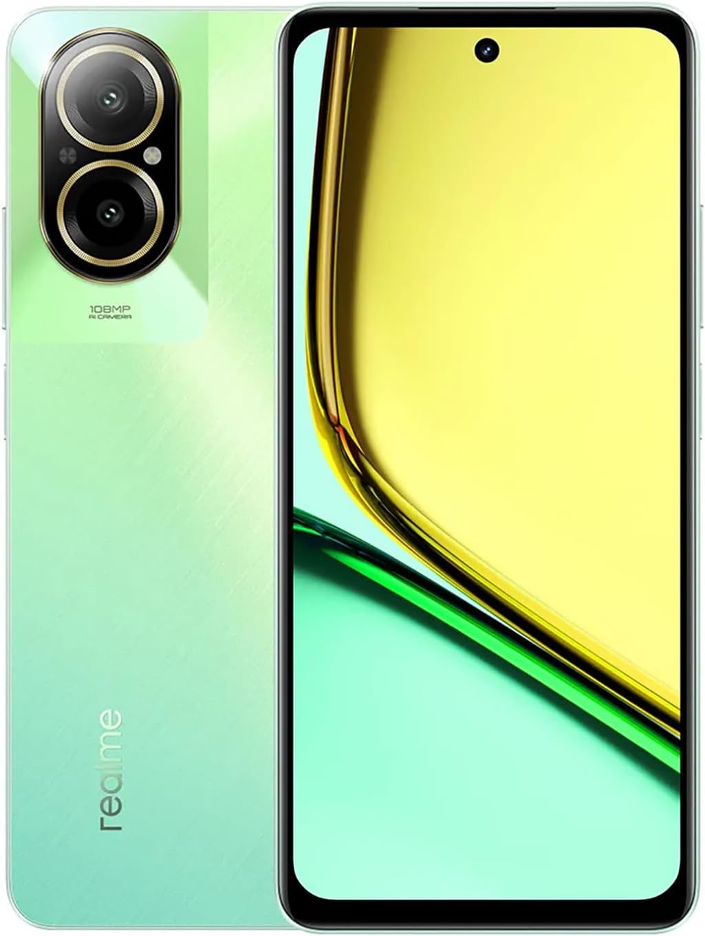 realme C67 Android Smartphone, 6GB+128GB, 6.72'' FHD+ Display, 108MP 3X in-Sensor Zoom Camera, 5000 mAh, SUPERVOOC Fast Charging, Sunny Oasis, European Power Adapter, GSM Carriers only, NOT for CDMA