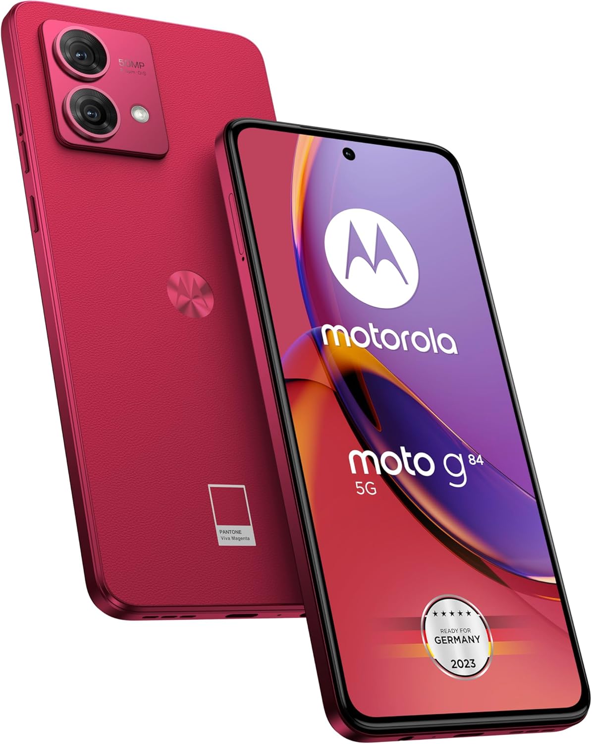 Motorola Moto G84 5G (GSM Unlocked, International Version) 256GB + 12GB RAM Dual SIM Android 13 Smartphone (Viva Magenta)