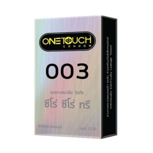 Onetouch 003 ถุงยางอนามัย วันทัช condom 003 กล่องใหญ่ 12 ชิ้น