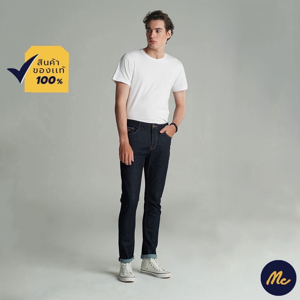 Mc JEANS กางเกงยีนส์ผู้ชาย กางเกงยีนส์ แม็ค แท้ ผู้ชาย ขาเดฟ ริมแดง (MC RED SELVEDGE) สียีนส์ ผ้าริม ใส่สบายคล่องตัว ทรงสวย ทันสมัย MASZ015