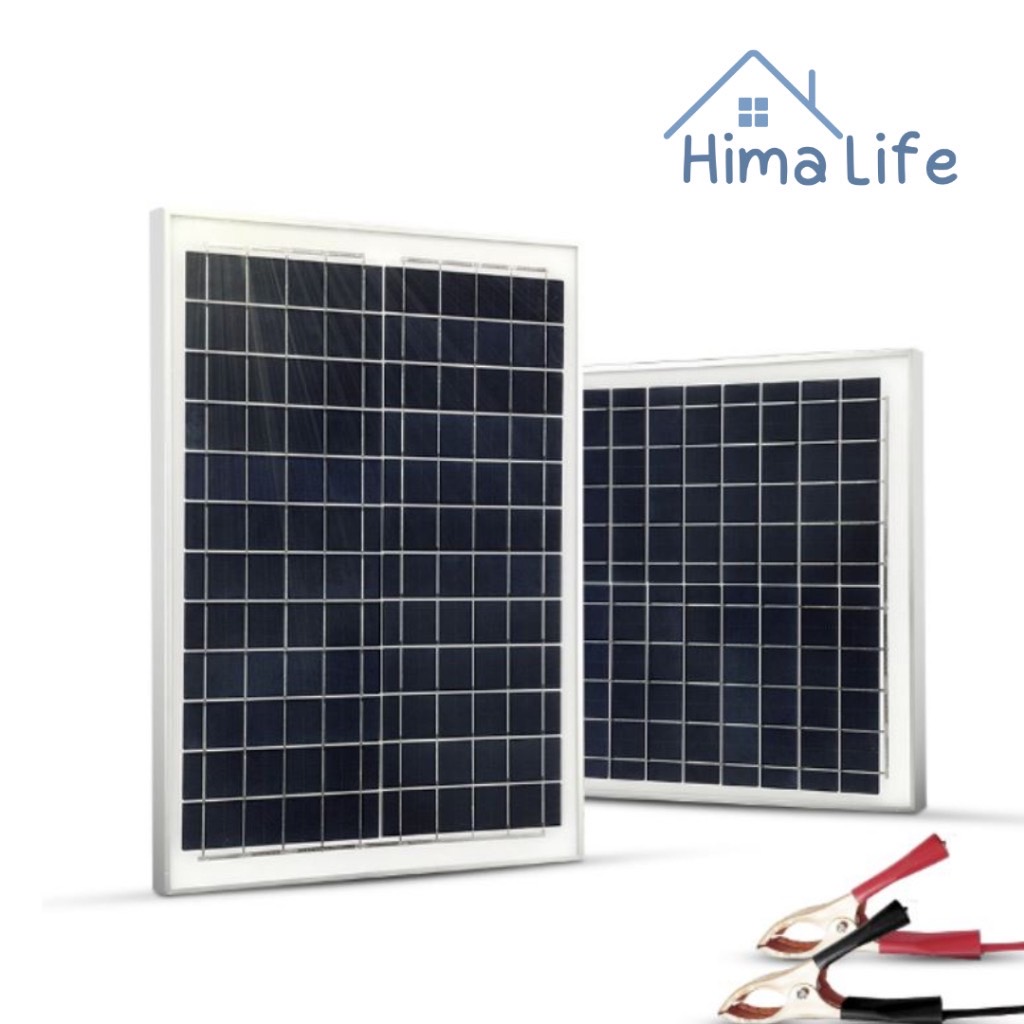 แผงโซล่าเซลล์ 10w 20w 30w 50w สำหรับชาร์จแบตเตอรี่ 18V Solar Cell ไฟโซล่าเซล โซล่าเซลล์ โซล่าเซลล์ Hima Life