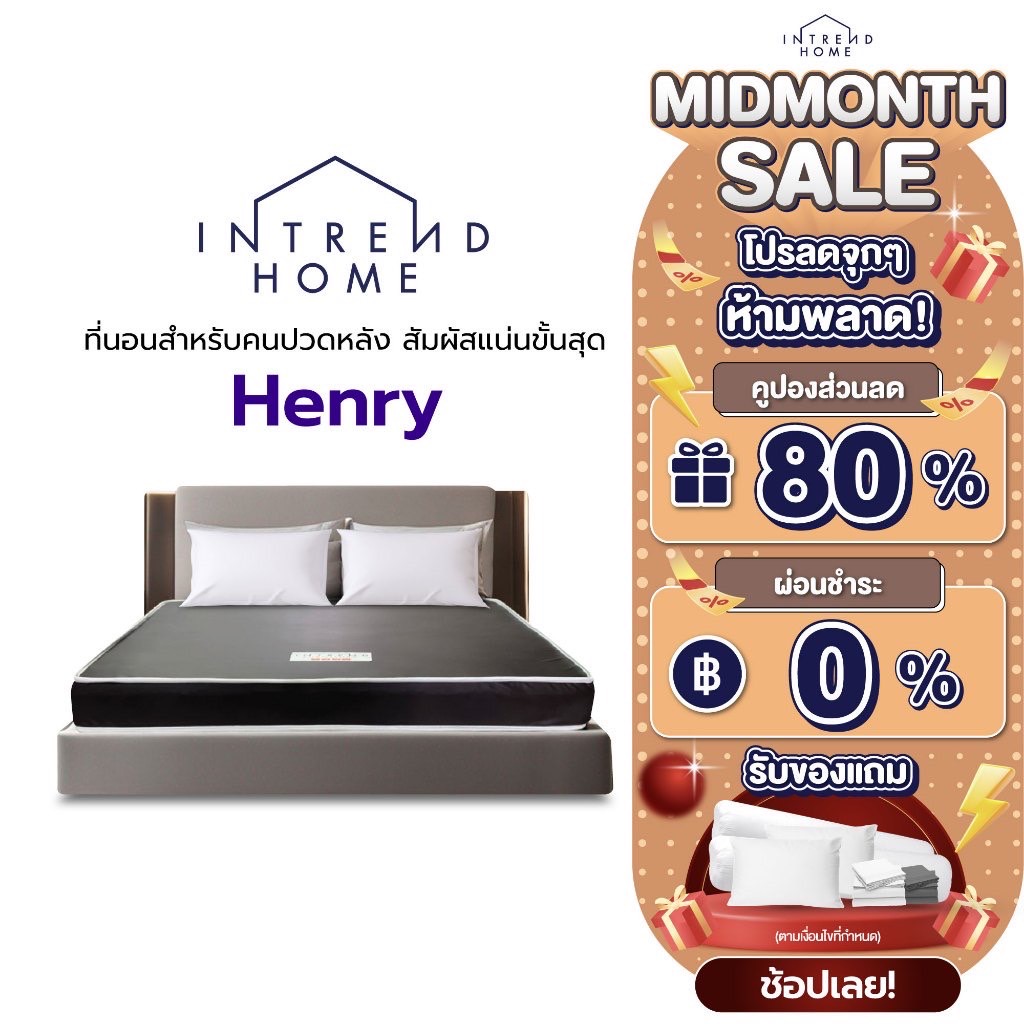 Intrend Furniture ที่นอนโฟม หนา6นิ้ว รุ่น Henry เสริมฟองน้ำ หุ้มหนังPVC สีน้ำตาล