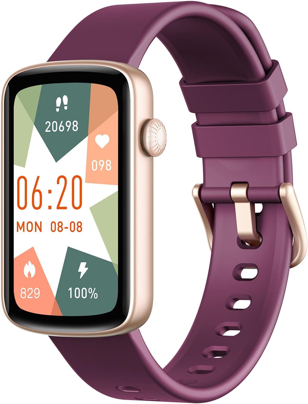 Smart Watches for Women Compatible with iPhone Android Phones, LYNN2 Women's Watch Fitness Tracker Watch Reloj para Mujer with Heart Rate Monitor Pedometer Sleep Tracker Waterproof Purple