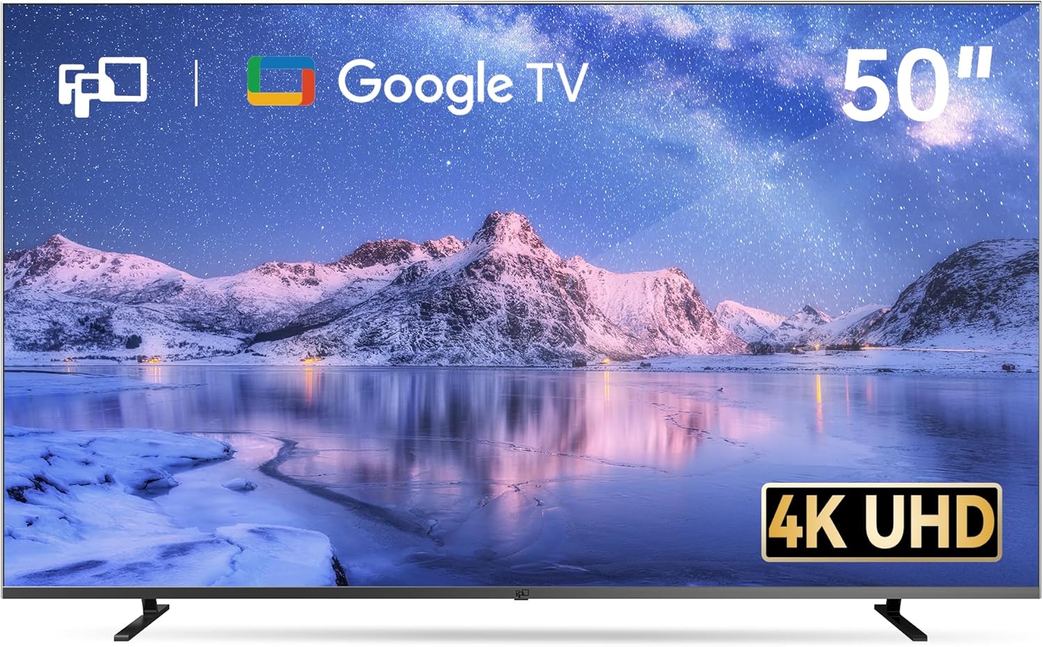 FPD 50 Inch Smart TV, 4K LED Google TV with Google Play Built-in Google Cast, HDR 10, MEMC, Voice Remote, Dolby Atmos & Vision, UHD Stream Live Television (CG50-C3,2024) 