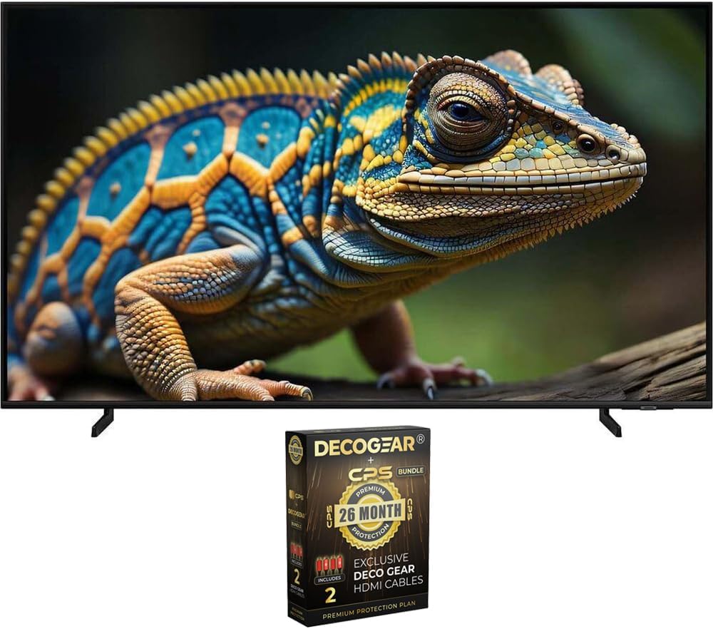 SAMSUNG QN43Q60D 43 Inch QLED 4K Smart TV Bundle with Deco Gear 2X 4K HDMI 2.0 Cable w/Copper Conductors & CPS Exclusive 26 Month Protection Pack (BEACH-CPS-261000) 