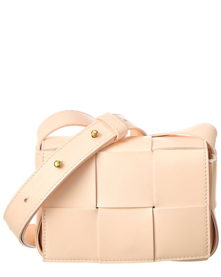 Bottega Veneta Cassette Leather Crossbody Women's Pink