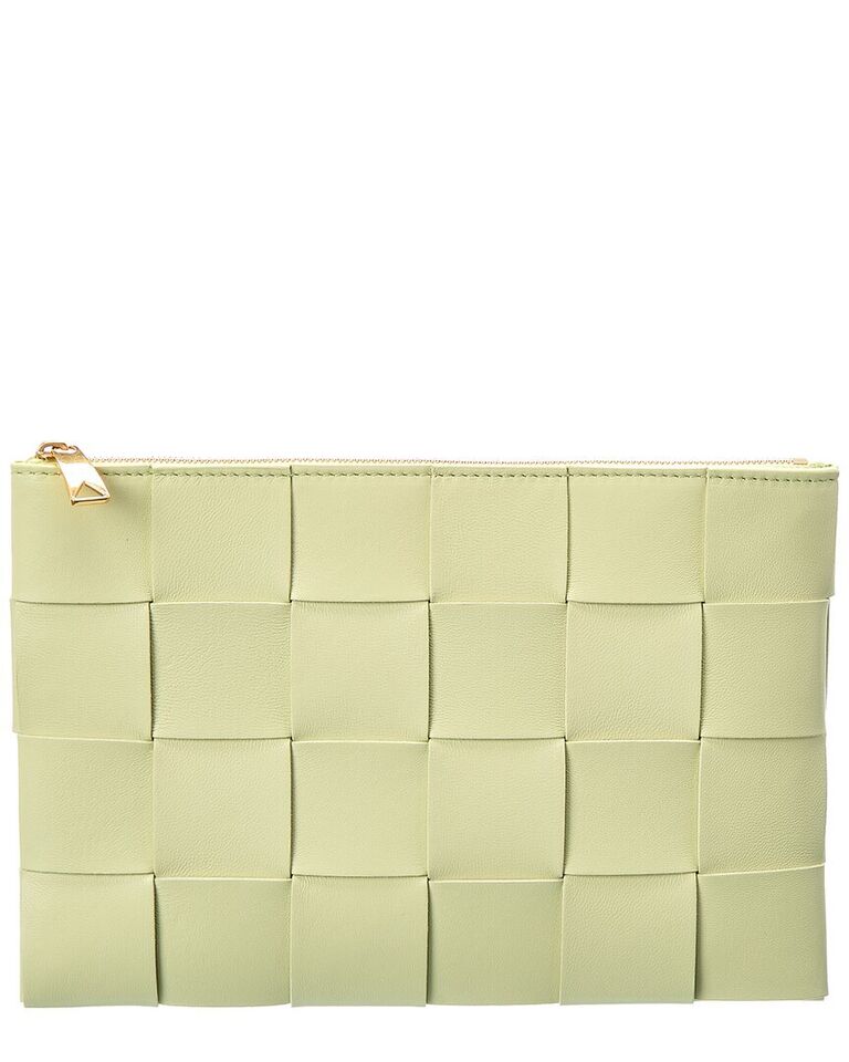 Bottega Veneta Intrecciato Leather Pouch Women's Yellow