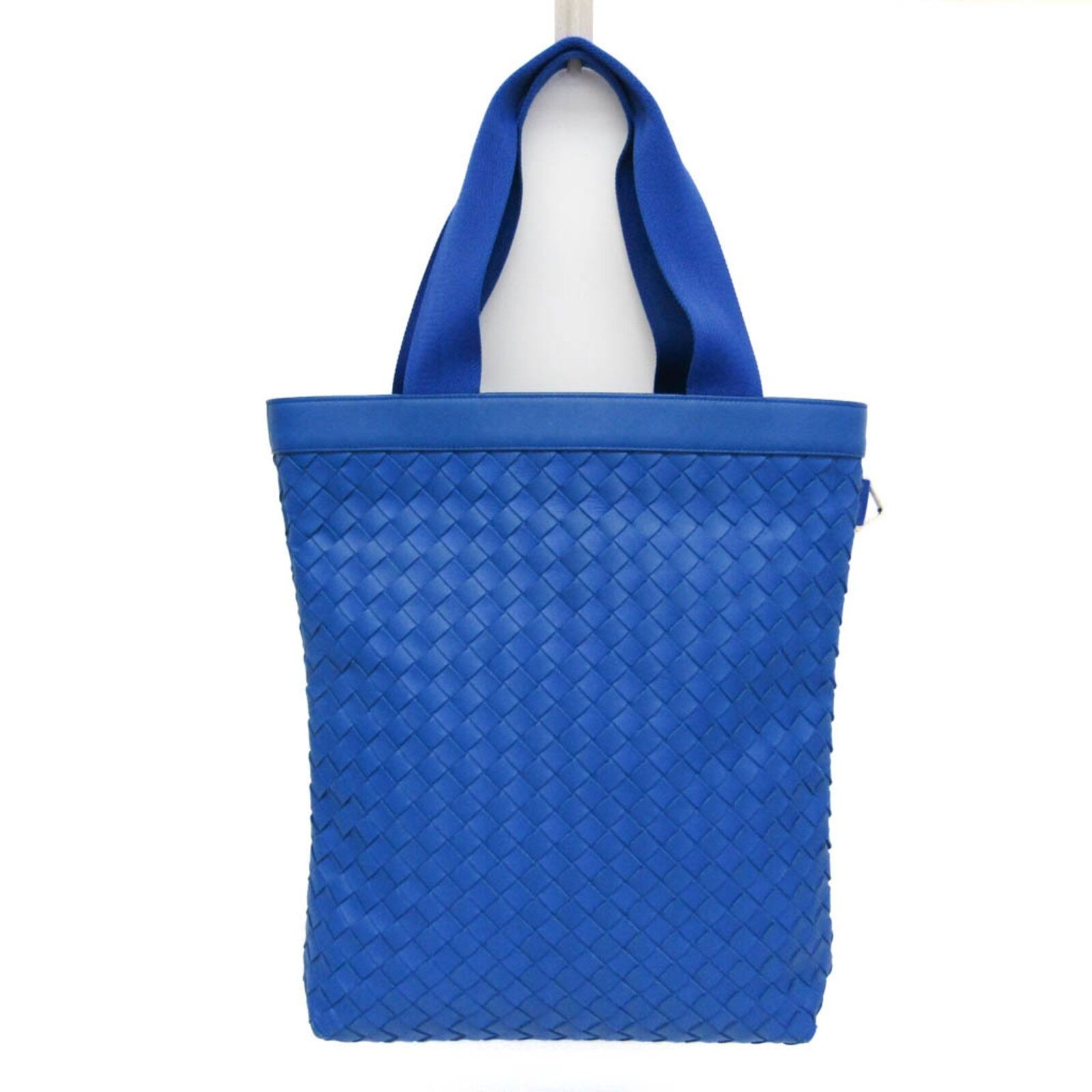 Bottega Veneta Intrecciato Blue Leather Tote Bag Authentic