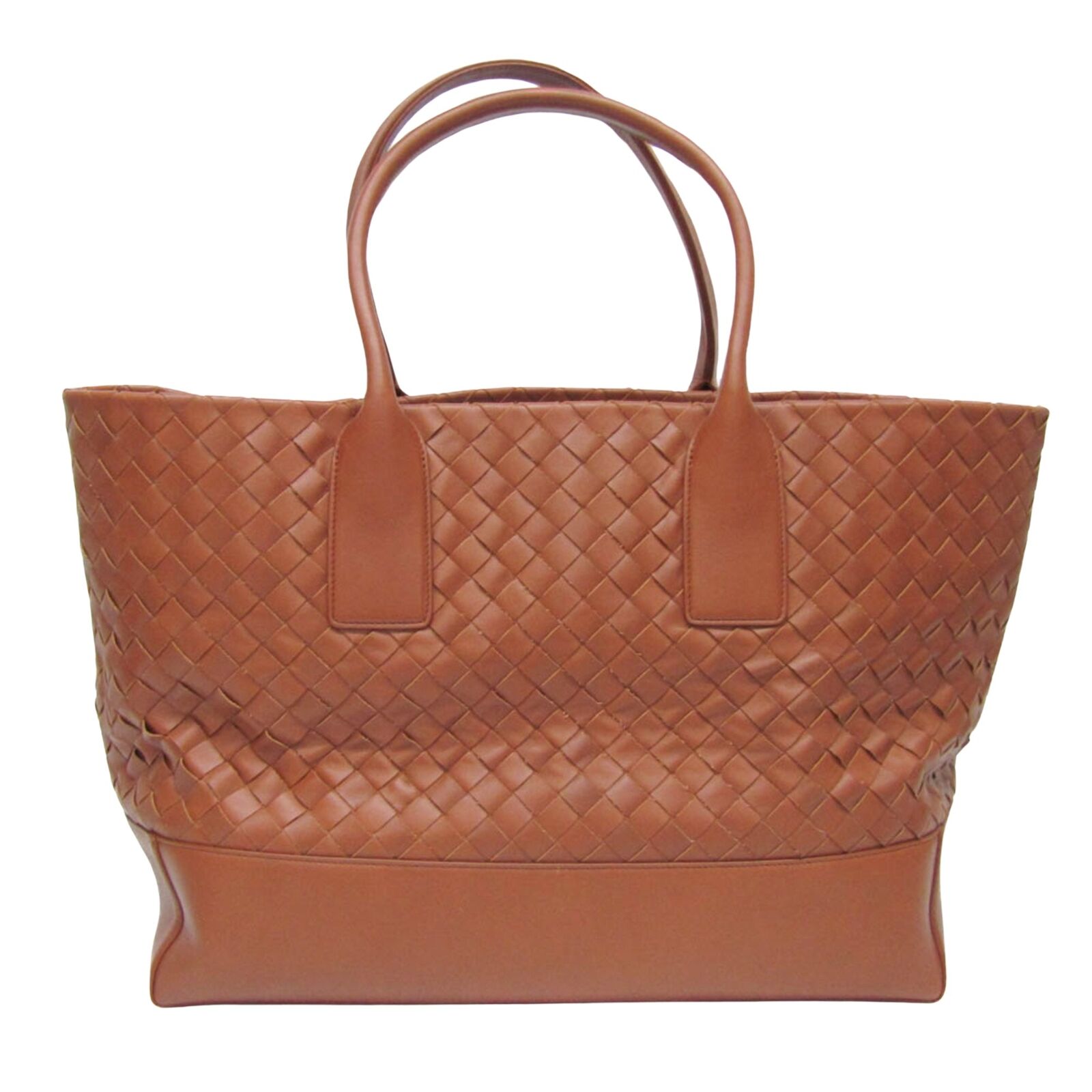 Bottega Veneta Intrecciato Brown Leather Tote Bag Authentic