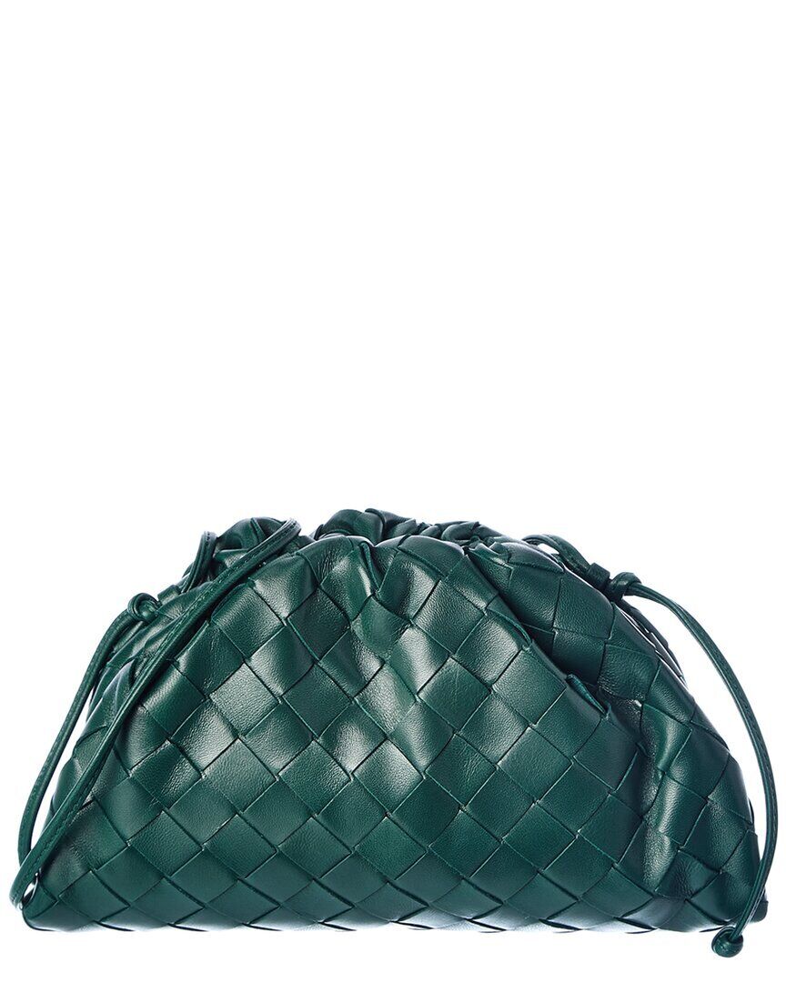 Bottega Veneta The Pouch Mini Intrecciato Leather Crossbody Women's Green