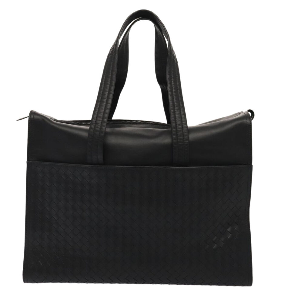 Bottega Veneta Intrecciato Black Leather Tote Bag Authentic