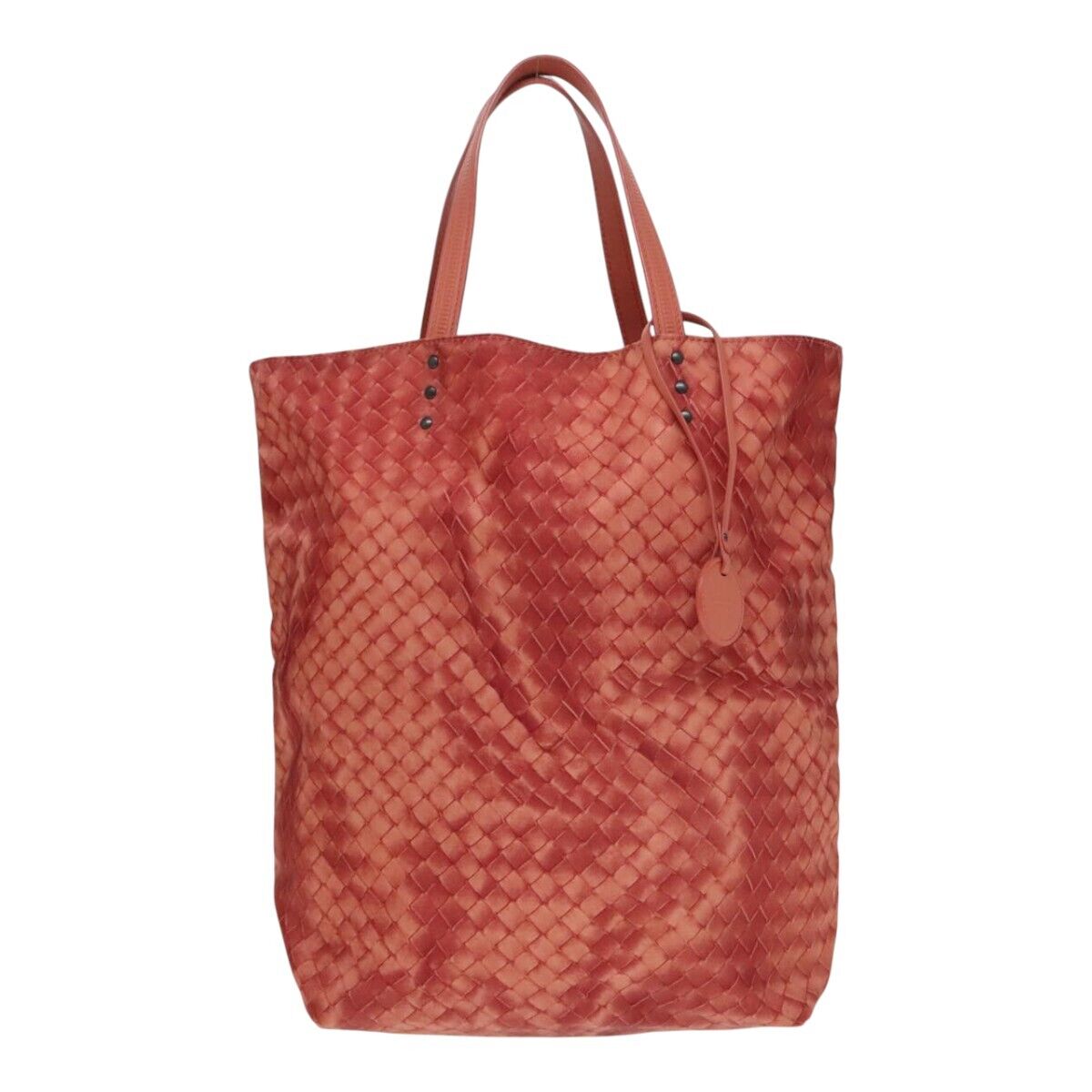 Bottega Veneta Intrecciato Orange Canvas Tote Bag Authentic