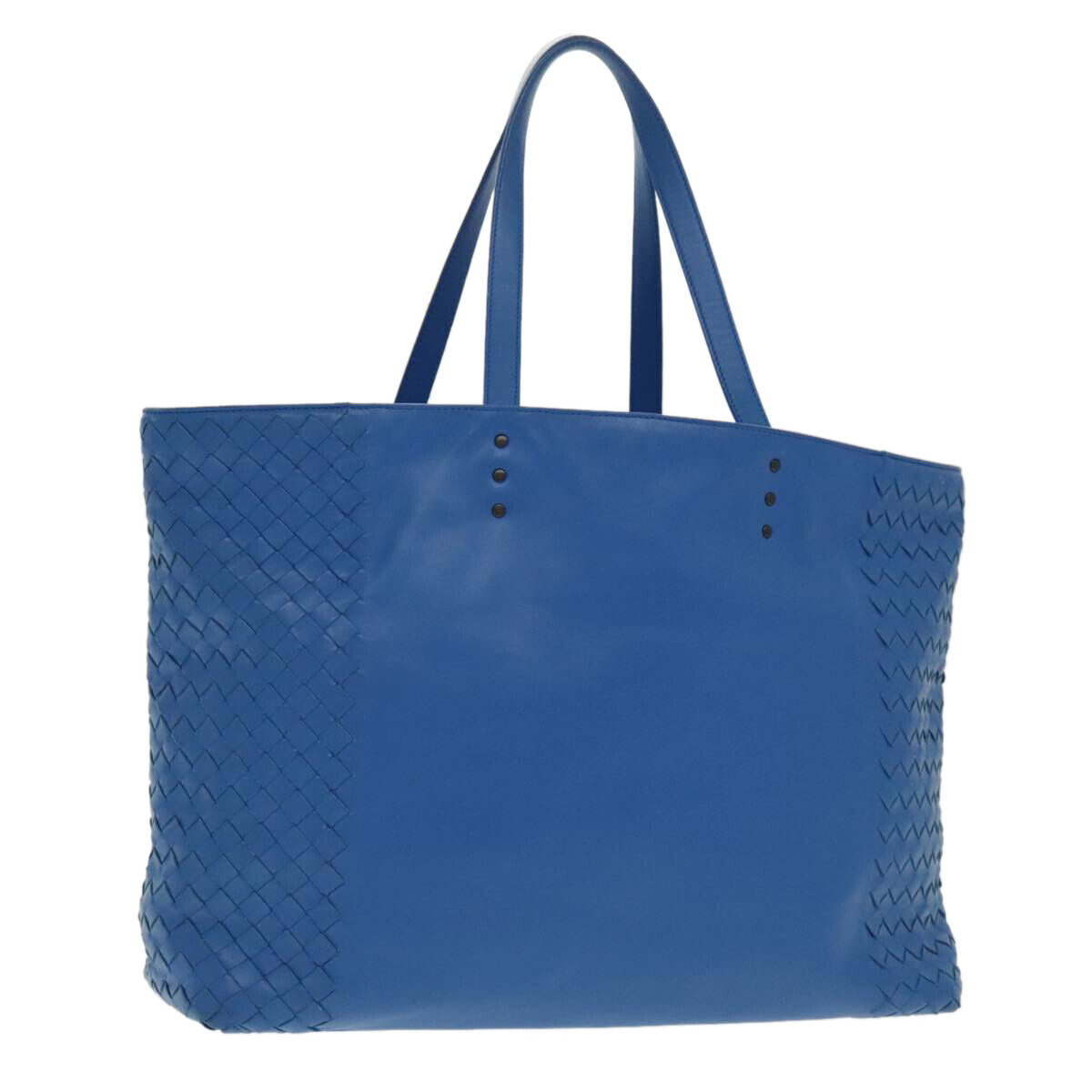 Bottega Veneta Fourre-Tout Blue Leather Tote Bag Authentic