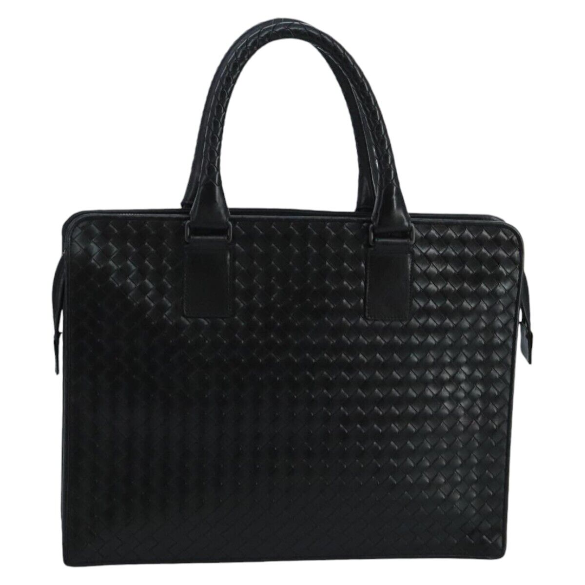 Bottega Veneta Intrecciato Black Leather Handbag Authentic