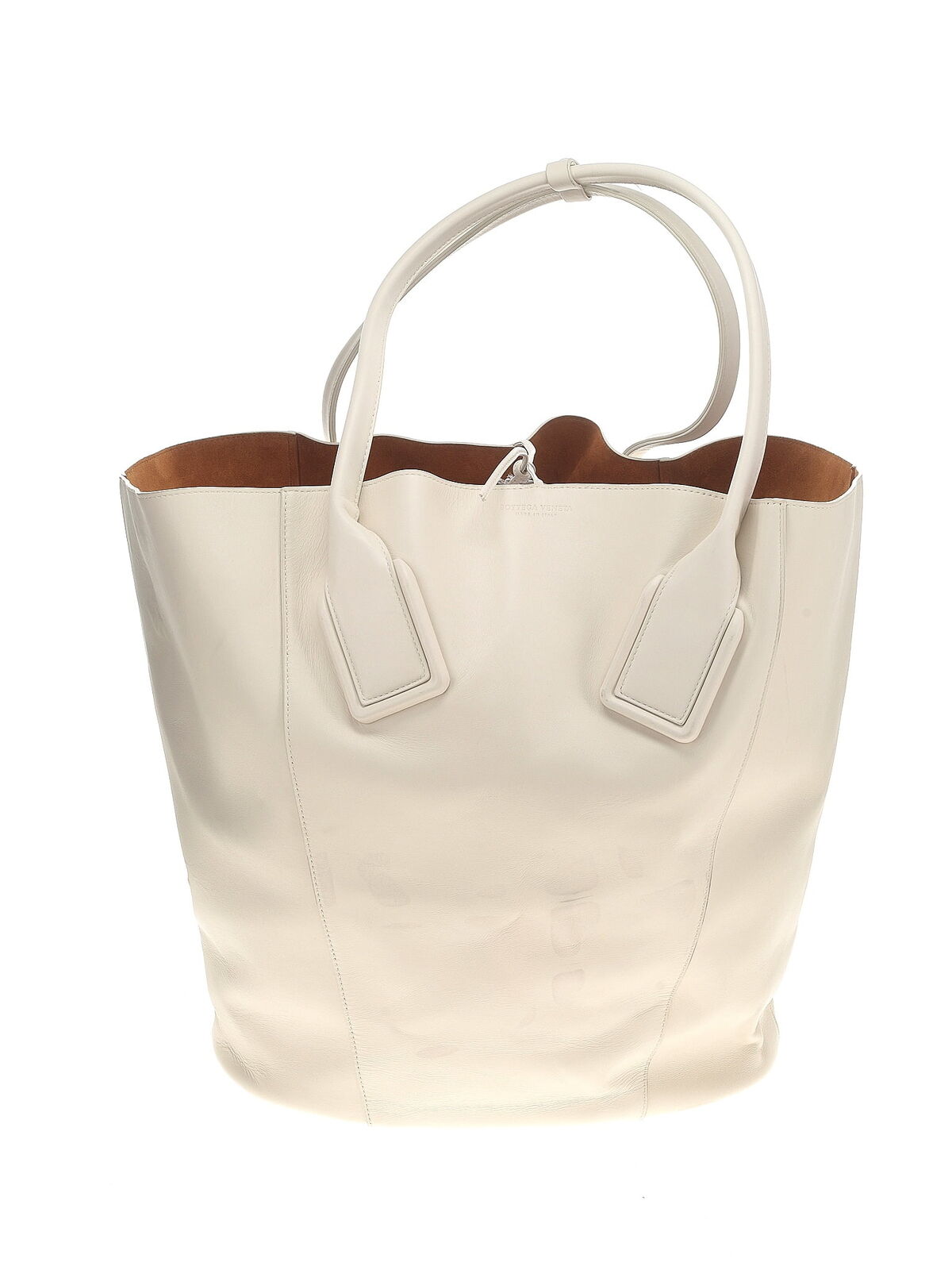 Bottega Veneta Women Ivory Leather Basket Tote One Size