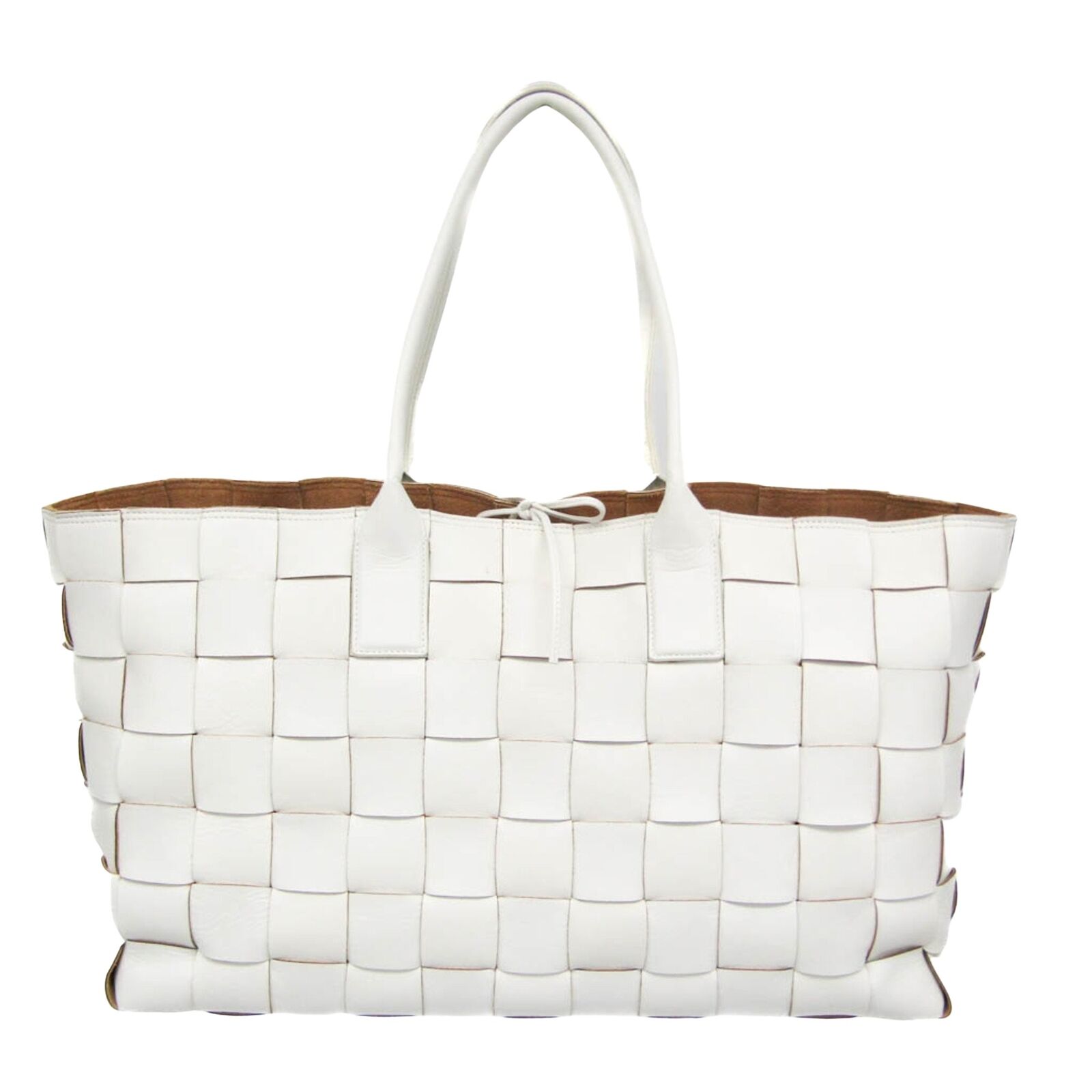 Bottega Veneta White Leather Tote Bag Authentic