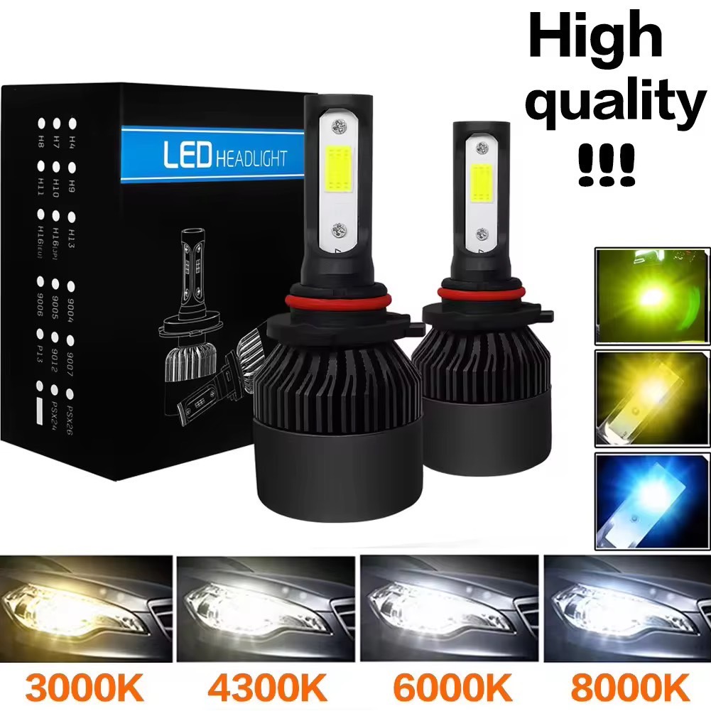 6 สีให้เลือก 72W ไฟหน้ารถยนต์ LED ชิปซัง COB 10000LM เหมาะสำหรับรถยนต์ทุกคัน H4 H11 H7 ไฟหน้ารถยนต์ ไฟตัดหมอกรถ