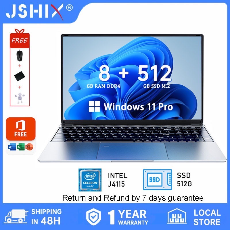 โน๊ตบุ๊ค intel Celeron J4105/N4000/N5095 RAM 8/16GB SSD 128/256/512GB  แล็ปท็อปเกมมิ่ง 1080P NOTEBOOK HDR จอ15.6นิ้ว HDMI Type-c laptop