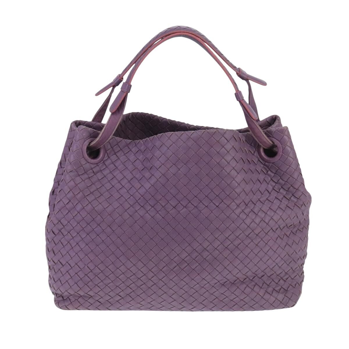 Bottega Veneta Garda Purple Leather Handbag Authentic