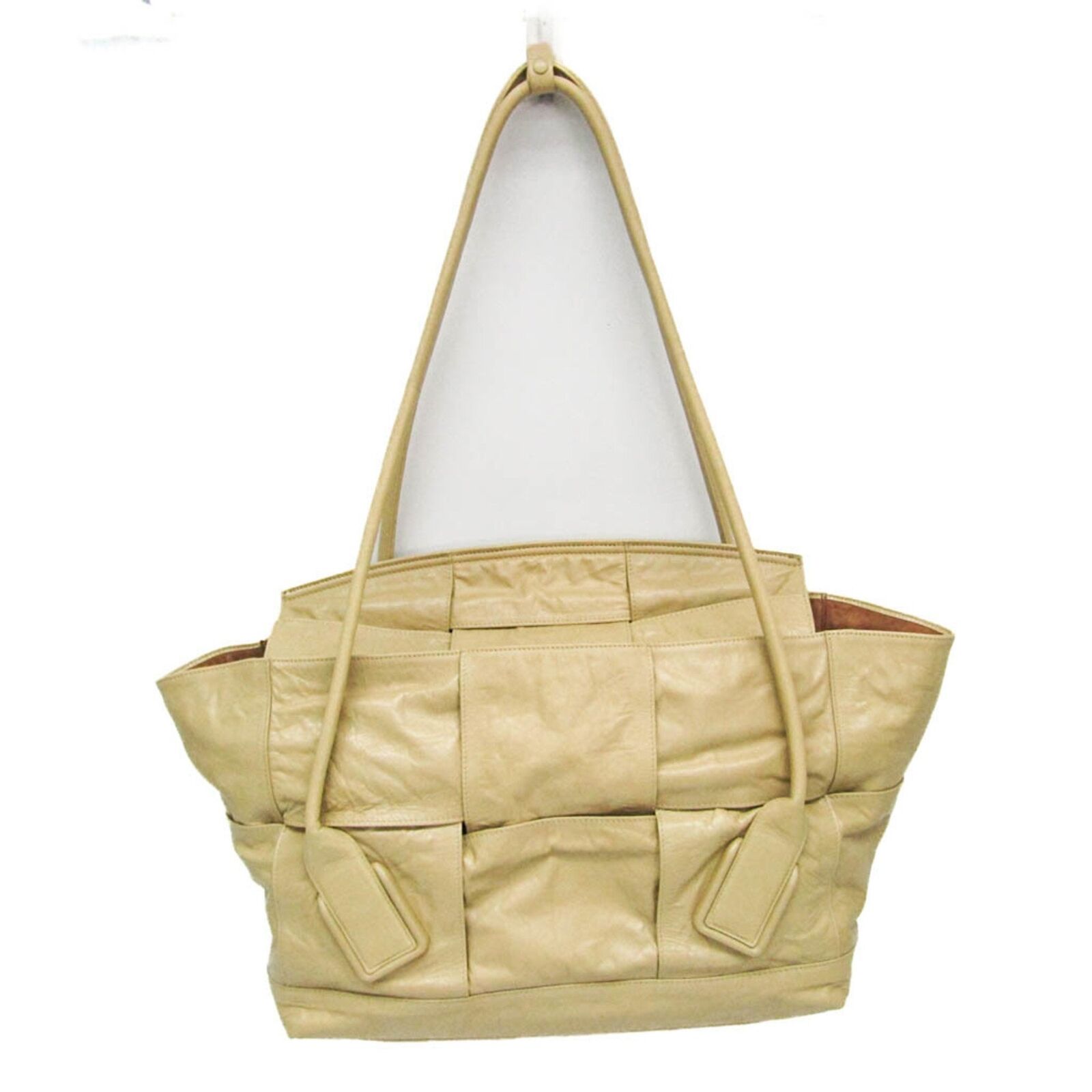 Bottega Veneta Arco Beige Leather Tote Bag Authentic