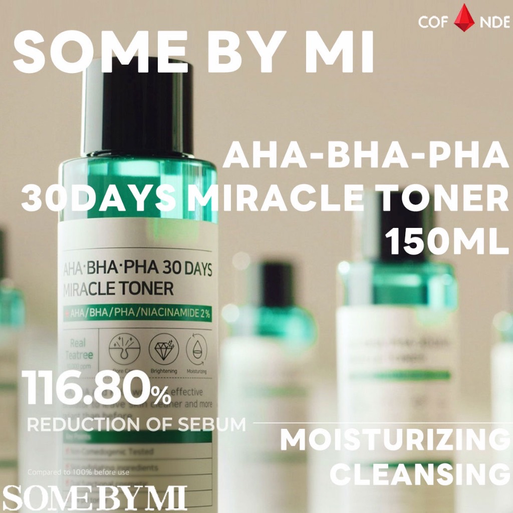 SOME BY MI ซัมบายมี AHA-BHA-PHA 30DAYS MIRACLE TONER 150ML โทนเนอร์ รักษาสิว ทำความสะอาด บํารุงผิว เดลี่แคร์ - COFNDE Shop