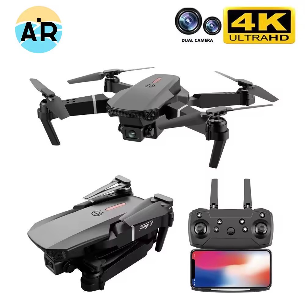 original E88 Pro Drone โดรนติดกล้อง HD 4k โดรนบังคับ โดรนควบคุมระยะไกล WIFI โดรนถ่ายภาพทางอากาศระดับ เครื่องบินโดรน