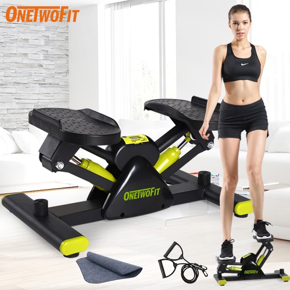 OneTwoFit สเต็ปเปอร์ V-shape stepper เครื่องเหยียบออกกำลังกาย พร้อมเชือกดึง เครื่องออกกำลังกาย เครื่องบริหารต้นขา ออกกำลังกาย