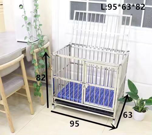 Hot Sale Stainless Steel Cage L95x63x82 กรงสแตนเลส grade202 ราคาถูก คอก หมา คอก สุนัข กรง หมา กรง