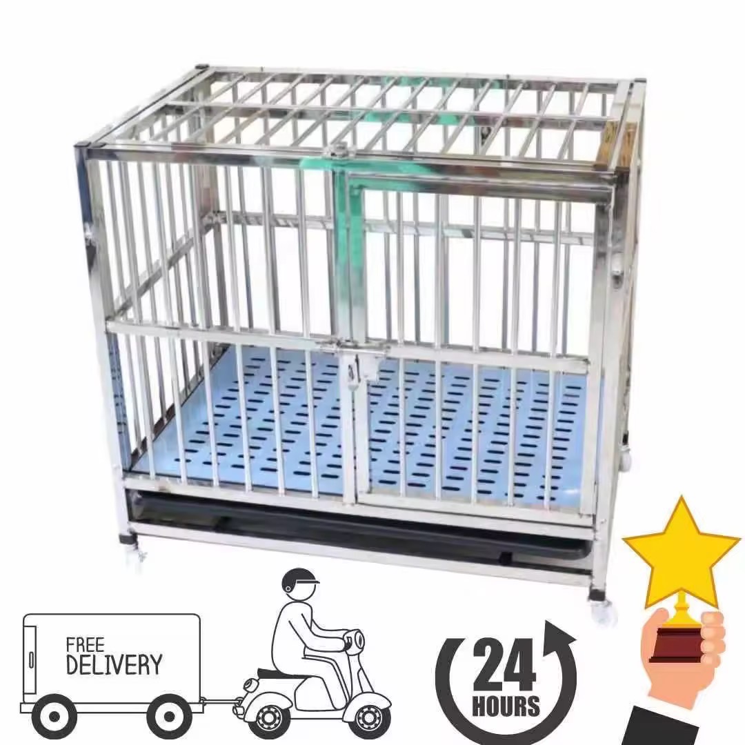 ส่งฟรี!!ถูกที่สุด!!Hot Sale Stainless Steel Cage กรงสแตนเลส grade202 ราคาถูก คอก หมา คอก สุนัข กรง หมา กรง สุนัข