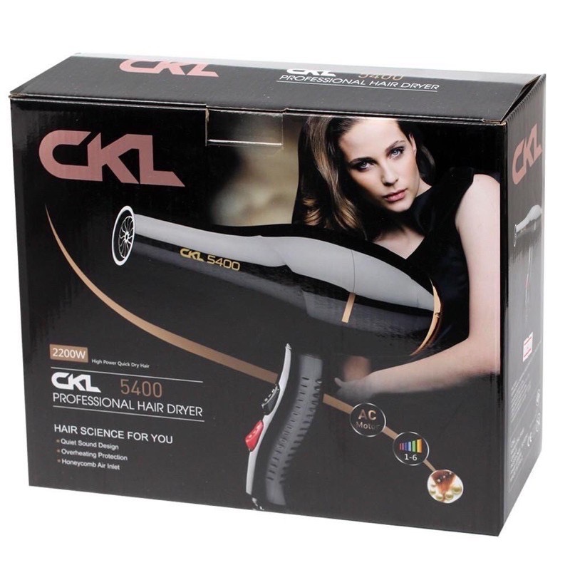 ไดร์เป่าผม CKL5400 CKL 5600 CKL 4200 ที่เป่าผม 1600wวัตต์ ลมแรง แห้งไว ไฟฟ้า แข็งแรง ทนทานทำจากวัสดุดีงาม