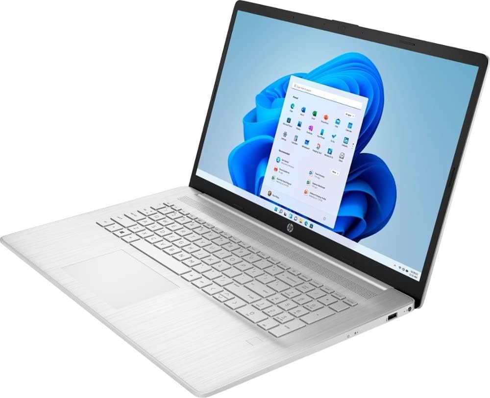 HP 17.3" FHD Laptop, AMD Ryzen 5 5500U (Beat i5-10500) 6-Core up to 4.0GHz, 8GB RAM, 256GB NVMe SSD, USB-C, Numeric Keypad, Fingerprint, HDMI, Webcam, WiFi, Win 10S, Natural Silver 