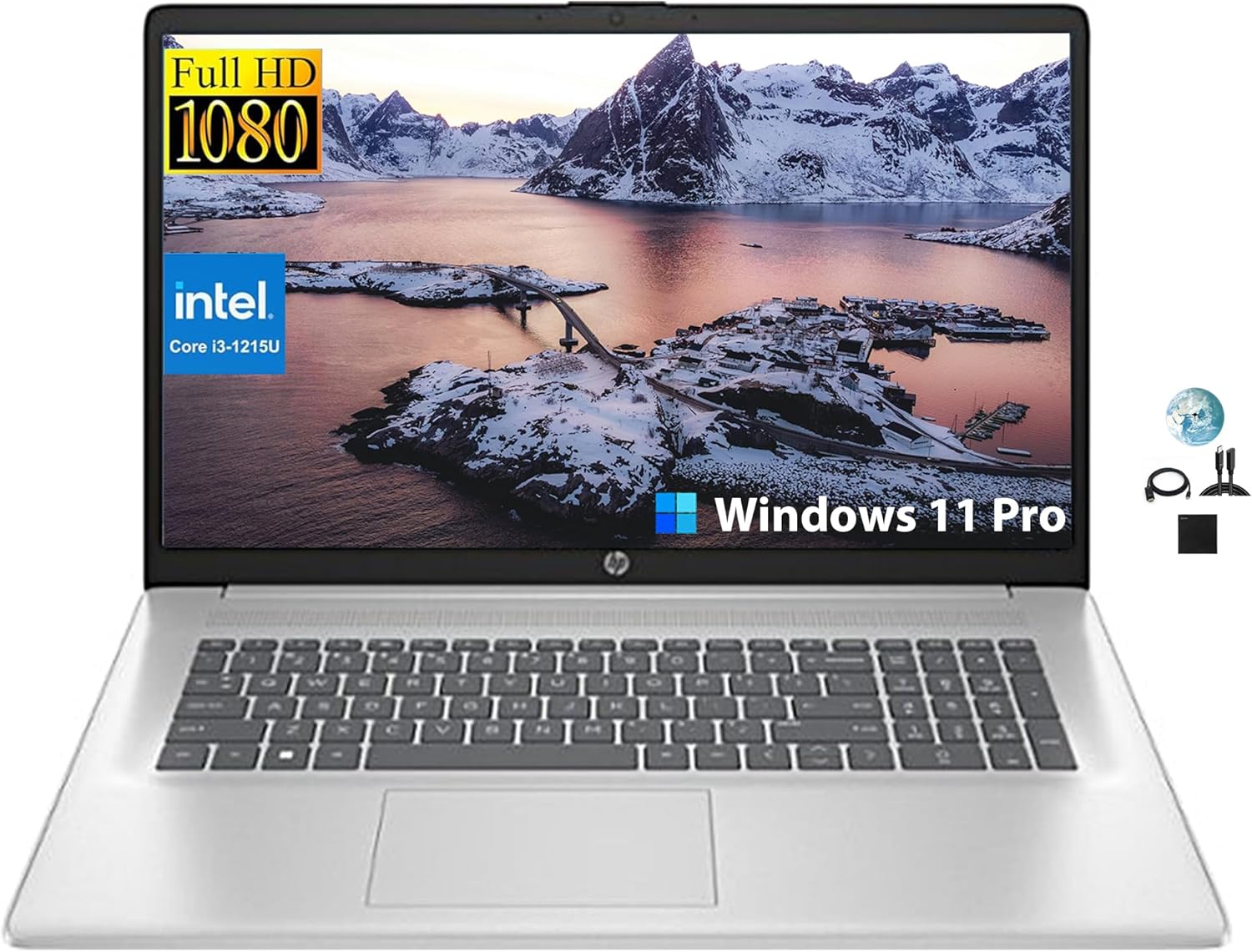 HP 17.3" FHD Business Laptop, 12th Gen Intel Core i3-1215U(6-Core, Beat i5-1135G7), 32GB RAM, 1TB SSD, Wi-Fi, Long Battery Life, Webcam, HDMI, Windows 11 Pro, GM Accessories 