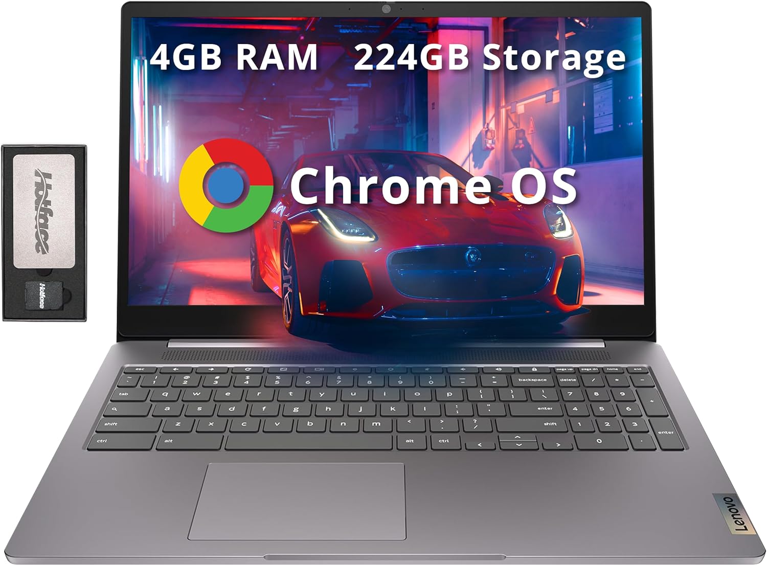 Lenovo Ideapad 3 15.6" FHD Chromebook, Intel Celeron N4500, 4GB RAM, 224GB Storage (64GB SSD+160GB Docking Station Set), Intel UHD Graphics, Full Size Keyboard, Chrome OS, Artic Gray