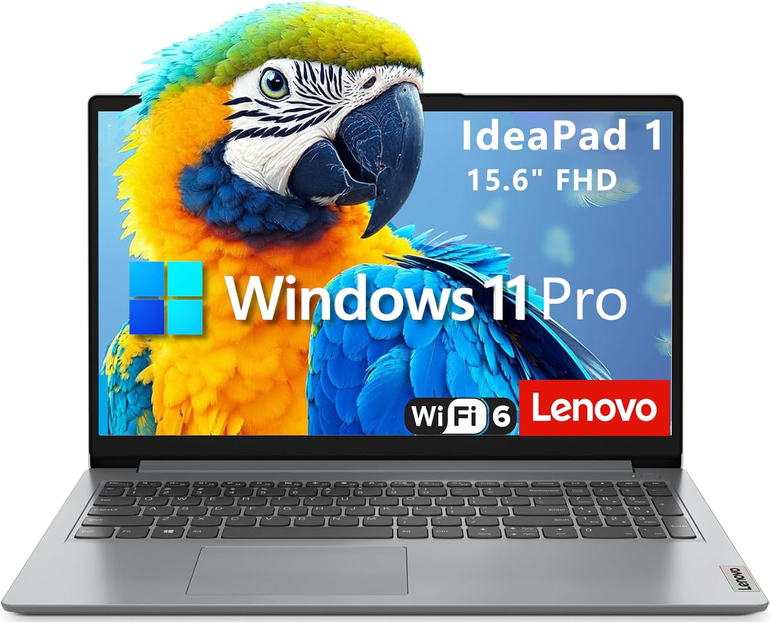 Lenovo IdeaPad 1 Laptop Computer for Business and Student, 15.6" FHD Display, Intel Dual Core Processor, 16GB DDR4 RAM, 256GB PCIe SSD, WiFi 6, Bluetooth 5.2, Type-C, Grey, Windows 11 Pro, AZ-XUT 