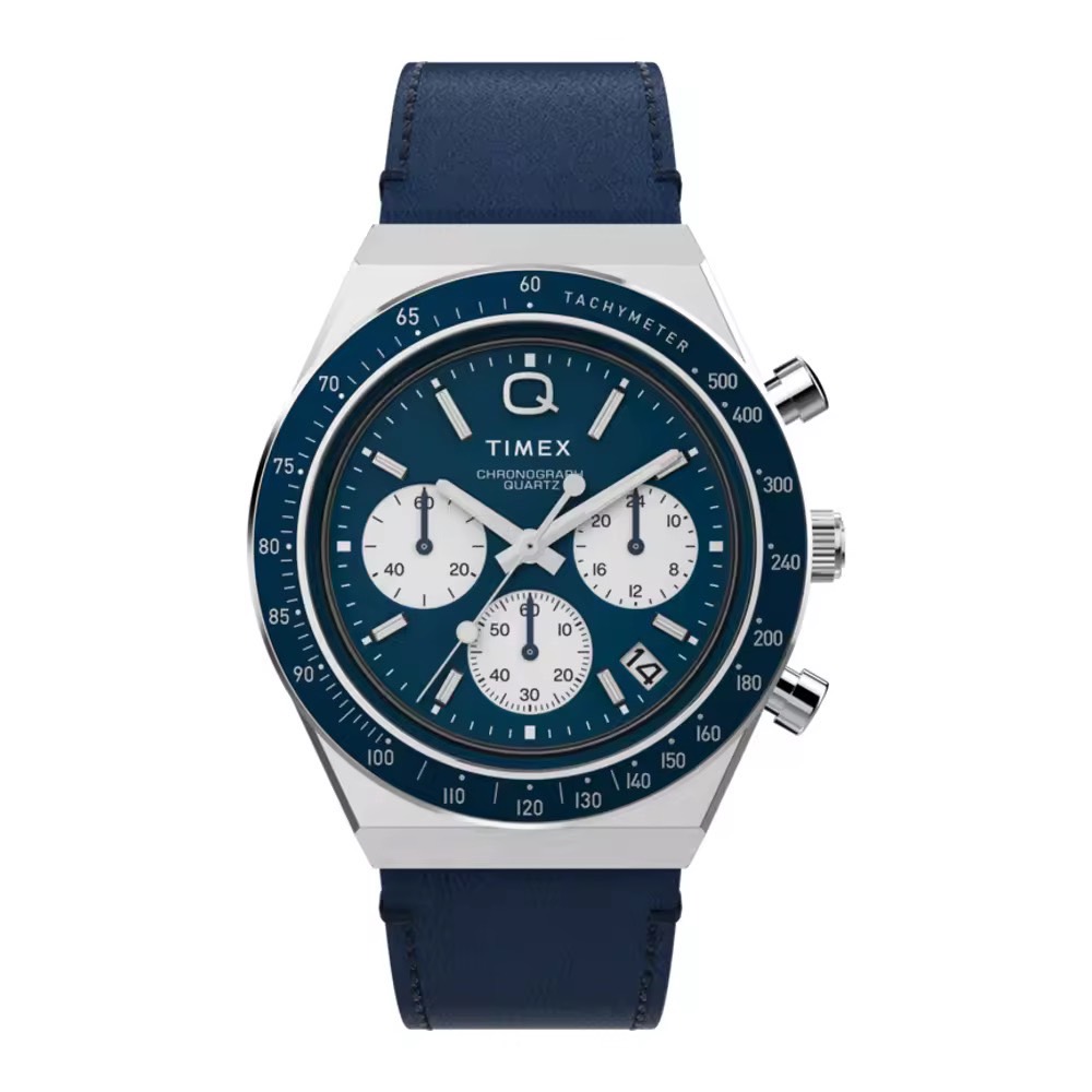 Timex TW2W51700 Chronograph 40mm Leather Strap Watch นาฬิกา นาฬิกาข้อมือ นาฬิกาข้อมือผู้ชาย