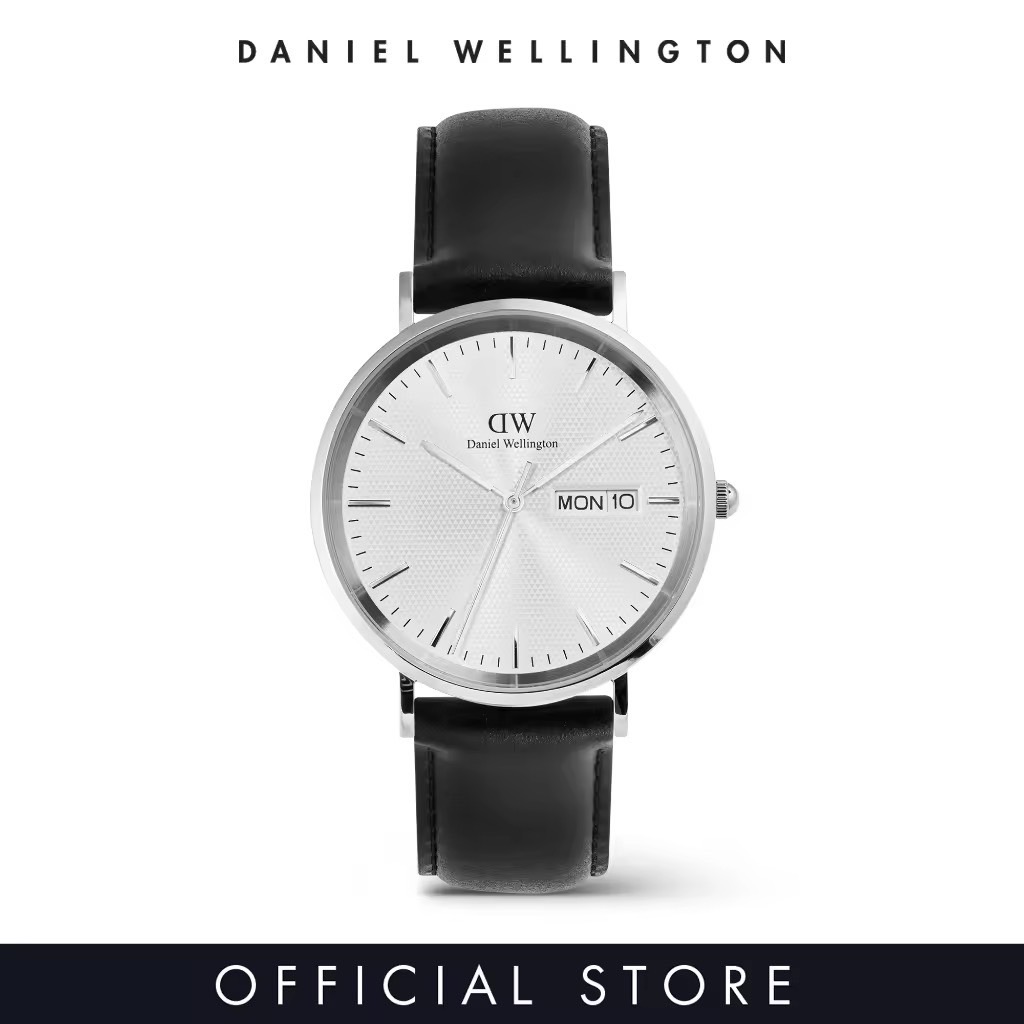 Daniel Wellington Classic Day Display 40mm Sheffield Silver - Men Watch stainless steel leather watch DW Official Authentic Original - นาฬิกา ผู้ชาย