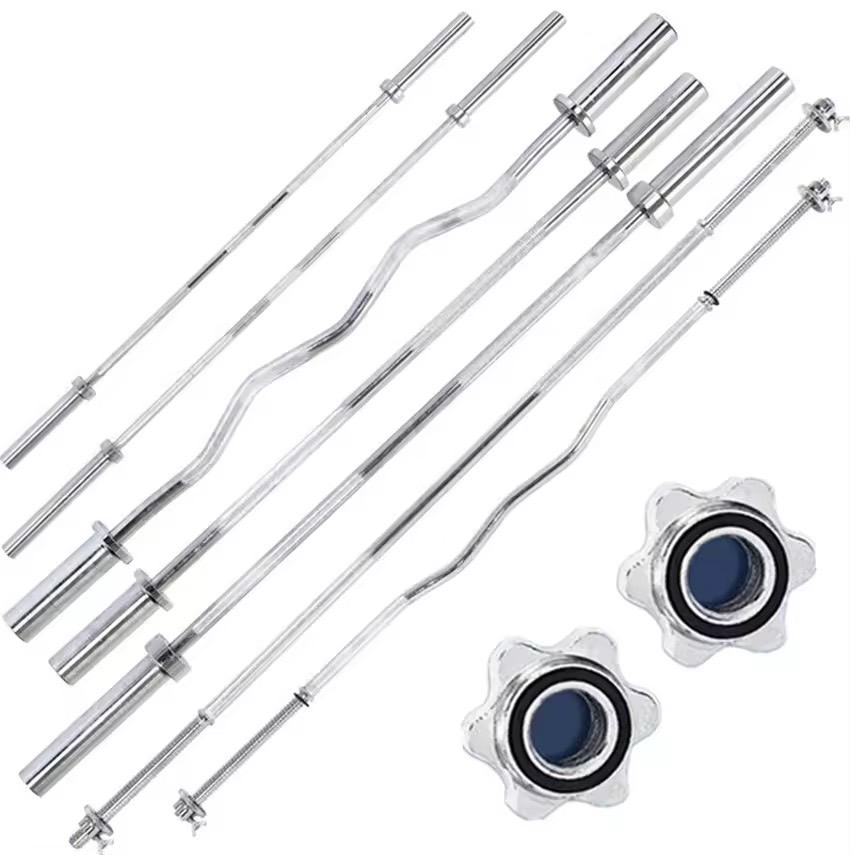 J&D(ขายดี)Barbell บาร์ 1.8m / 1.5m แกนบาร์เบล ยาว 180 ซม. และ 150 ซม.ขนาดแกน 1 นิ้ว เหล็กตัน ชุบโครเมี่ยม กันสนิม Chromed อุปกรณ์ออกกำลังกาย บาร์เบลล์