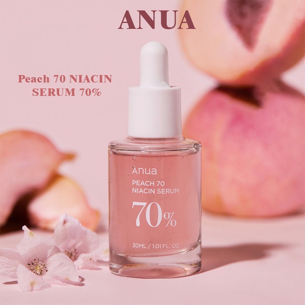 [ANUA] เซรั่ม Niacinamide 70% สูตรพีช 30 มล. | ดูแลผิวหน้า บำรุงโปรตีนผิว ปรับสีผิว กระจ่างใส บู๊ทความขาวใส ให้ความชุ่มชื้น พีชจากเกาะเชจู  เกาหลี | แท้100%