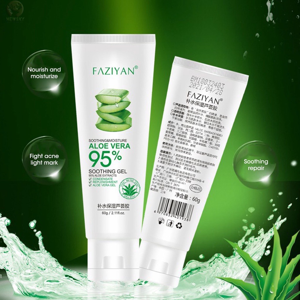 Andes Aloe Vera Soothing Gel เจลว่านหางจระเข้ ให้ความชุ่มชื้น ให้ความชุ่มชื้น ผิวขาว รักษาสิว รอยแผลเป็นจางลง ซ่อมแซมผิวไหม้จากแสงแดด - โซลูชั่นดูแลผิวขั้นสุด - 60 กรัม