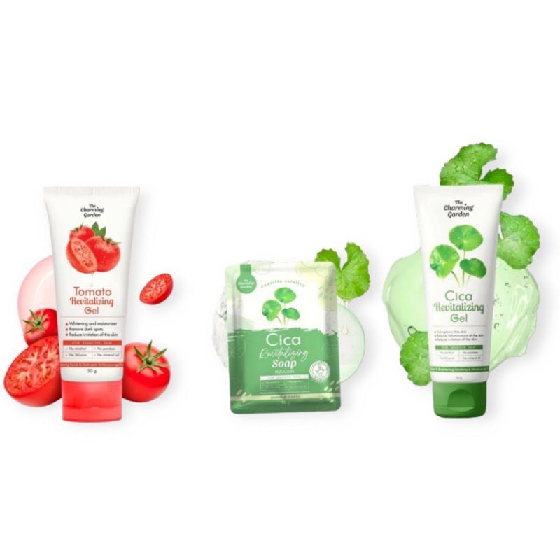 เจลใบบัวบก Cica (The Charming Garden)50g เจลกู้ผิว ดูแลผิว