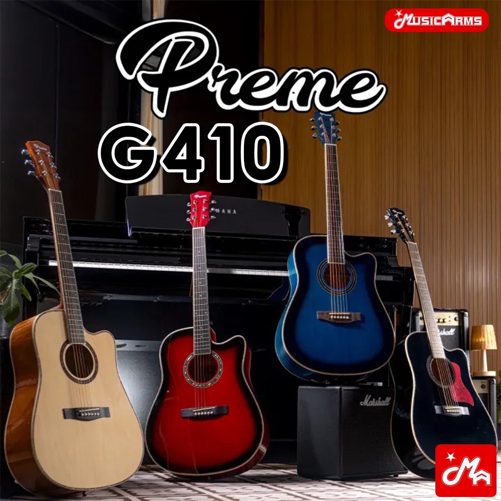 Preme G410 & G410E กีตาร์โปร่ง / กีตาร์โปร่งไฟฟ้า 41 นิ้ว ไบด์ดิ้งรอบตัว +ฟรีกระเป๋า