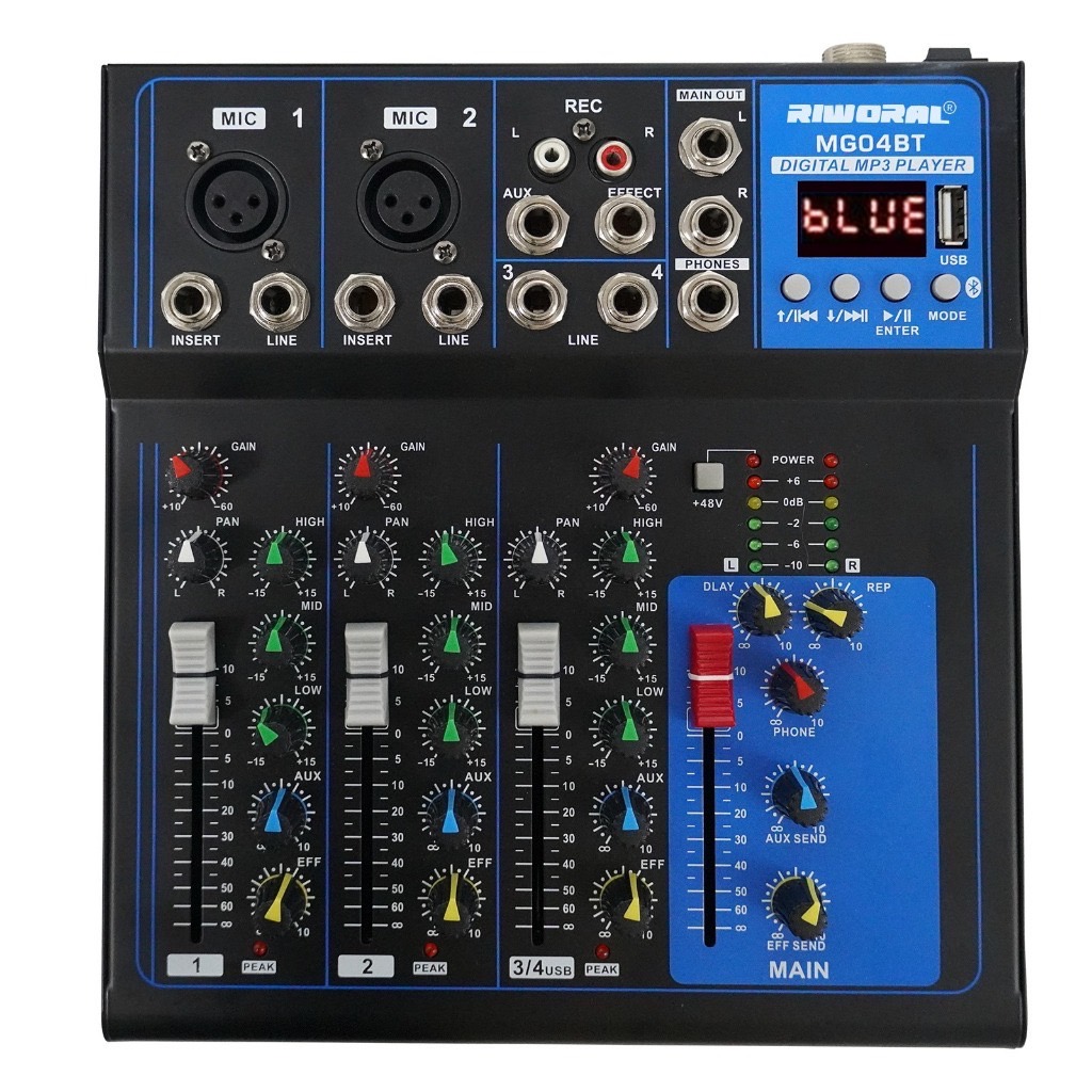 4 ช่องสัญญาณ อินเทอร์เฟซ เสียง มิกเซอร์ 7 ช่อง ในตัว EQ/บันทึก ฟังก์ชั่น USB/DJ  มิกเซอร์ MP3 อินเทอร์เฟซ