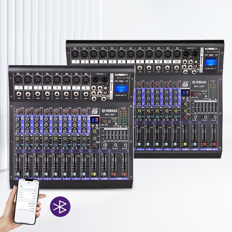 MG6E/12E mixer,มิกเซอร์บลูทูธ,อีคิวปรับเสียง เอฟเฟคไมค์ร้อง,มิกเซอร์เอฟเฟค(Bluetooth การเล่นดิสก์ U,การเล่นการ์ด SD)