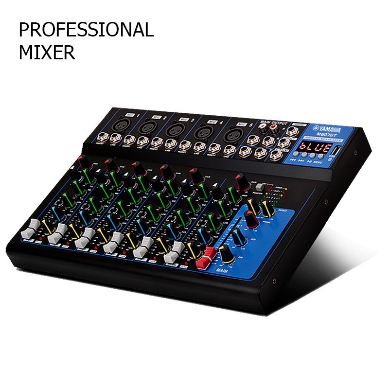 4 ช่อง เสียง มิกเซอร์ 7 ช่อง บลูทูธ/USB เสียง อินเทอร์เฟซ +48V Phantom Power เสียง มิกเซอร์ บอร์ด FX Reverb Delay Effect