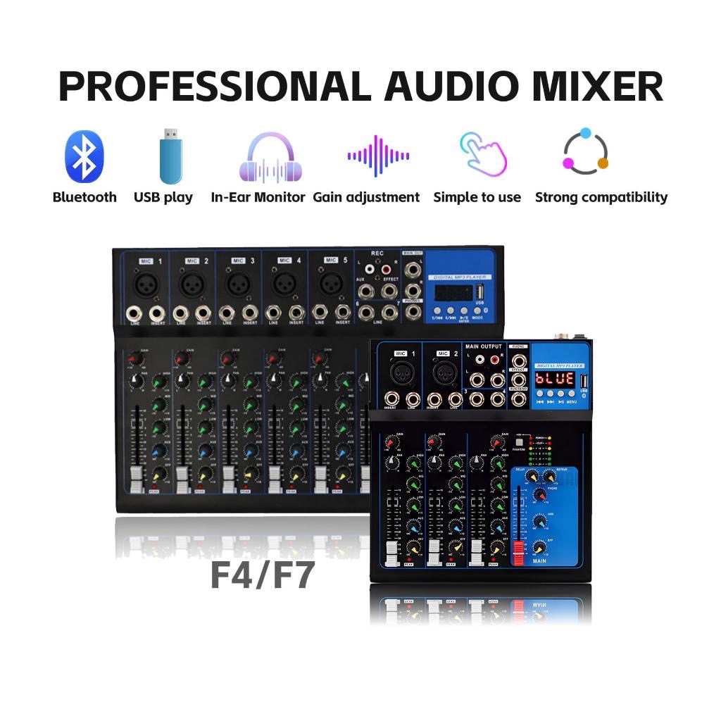 มิกเซอร์มืออาชีพ 4ช่อง MG04BT มิกเซอร์ USB Amplifiers KTV เครื่องขยายเสียงเครื่องขยายเสียงสำหรับการแสดงบนเวที 