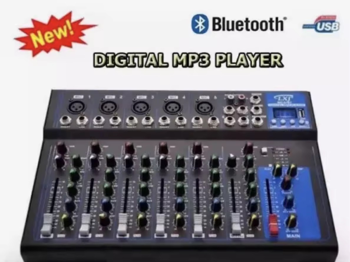 มิกเซอร์ MG07BT มิกซ์เซอร์ 7 แชลแนล DJ สตูดิโอ KARAOKE Live สด Gaming ควบคุมซาวด์ Sound Mixer 7-Channel รองรับบลูทูธ USB MP3 รุ่นใหม่ล่าสุด หน้าจอดิจิตอล