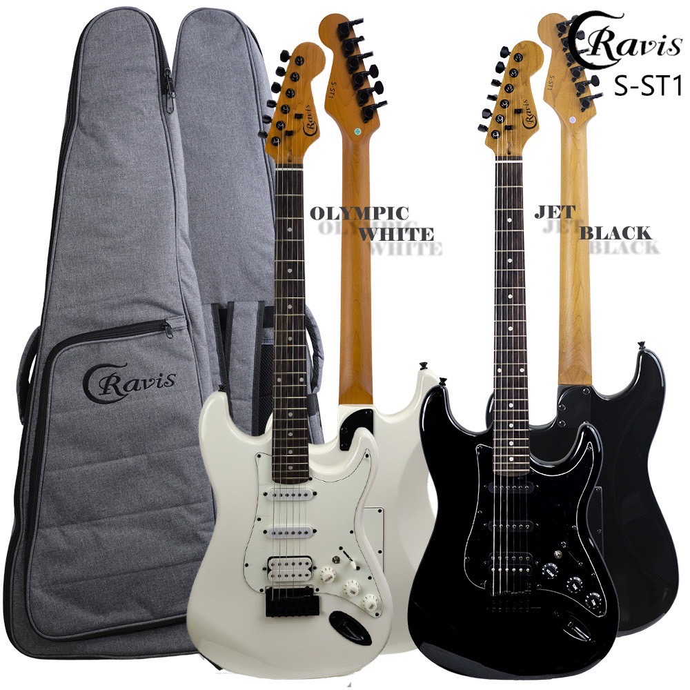 Cravis S-ST1 กีต้าร์ไฟฟ้า ทรง Stratocaster 2 Point Tremolo พร้อมกระเป๋า เซตอัพฟรี
